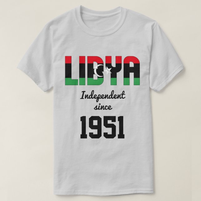 Libysche Feier zur Unabhängigkeit der Flagge T-Shirt (Design vorne)