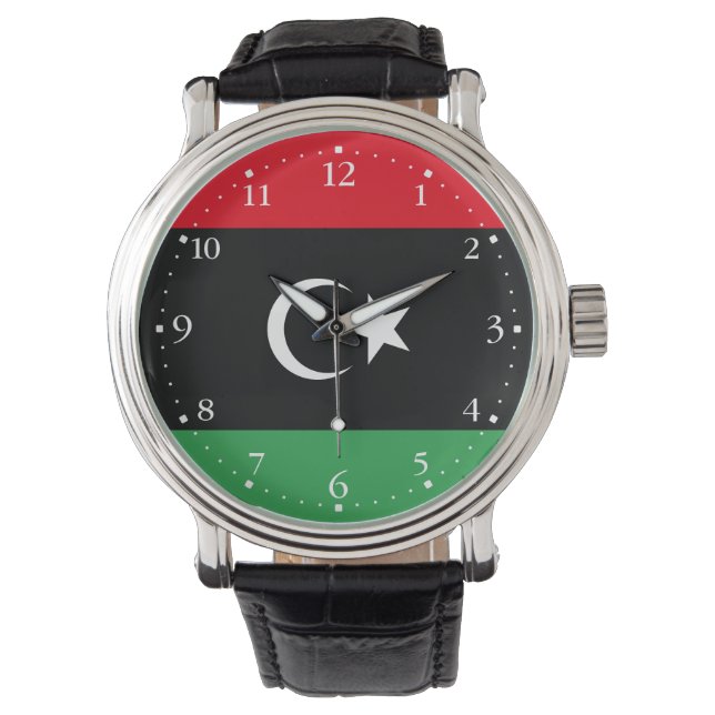 libysche Flagge Armbanduhr (Vorderseite)