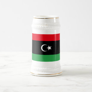 libysche Flagge Bierglas