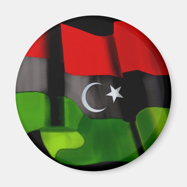 libysche Flagge: Flagge der Unabhängigkeitsmonarch Magnet (Vorne)
