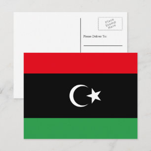 Libysche Flagge, Flagge Postkarte