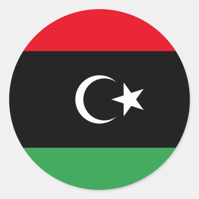 Libysche Flagge, Flagge Runder Aufkleber (Vorderseite)