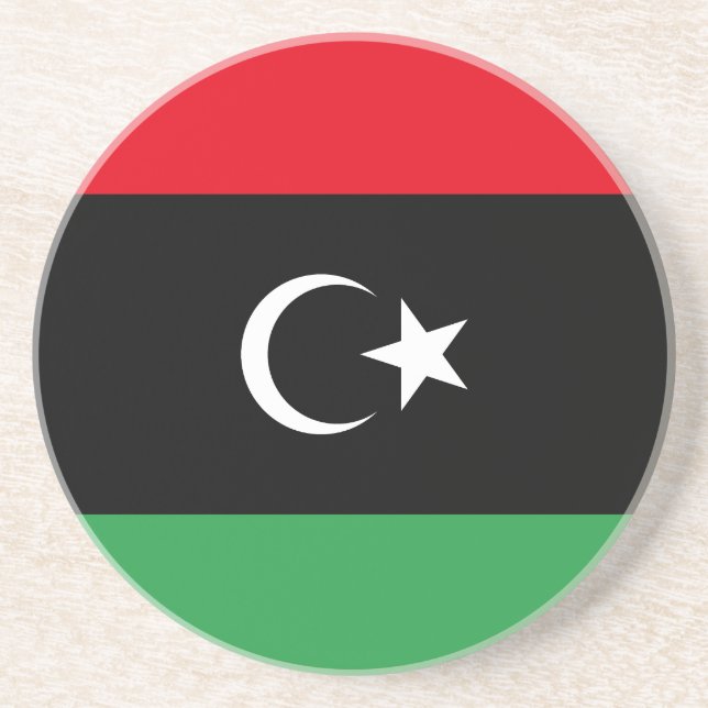 libysche Flagge Getränkeuntersetzer (Vorne)