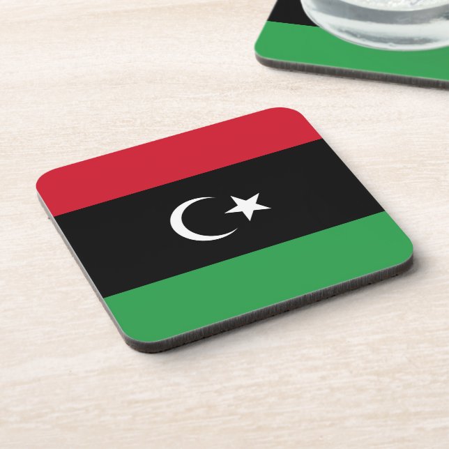 Libysche Flagge Getränkeuntersetzer (Linke Seite)