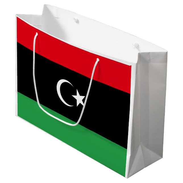libysche Flagge Große Geschenktüte (Vorderseite Schrägansicht)