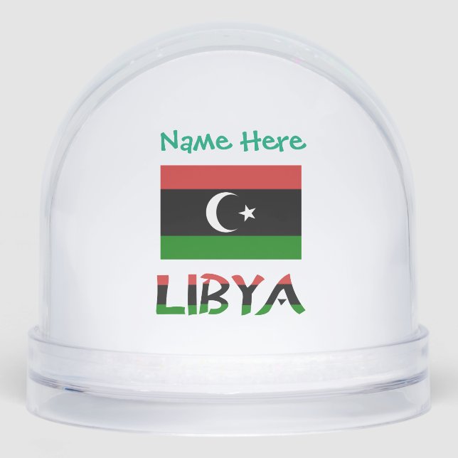 Libysche Flagge Grün Personalisiert Schneekugeln (Vorderseite)