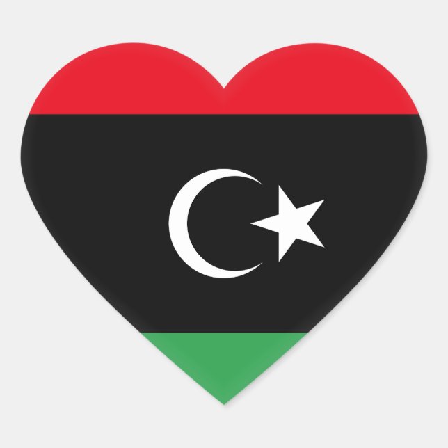 libysche Flagge Herz-Aufkleber (Vorderseite)