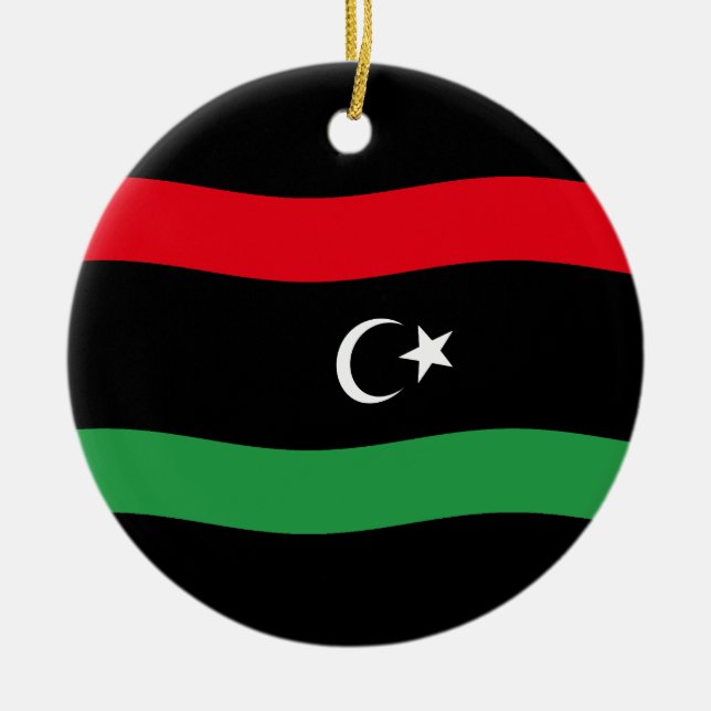 Libysche Flagge Keramik Ornament (Vorne)