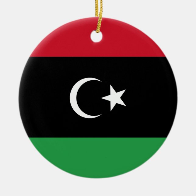 Libysche Flagge Keramik Ornament (Vorne)