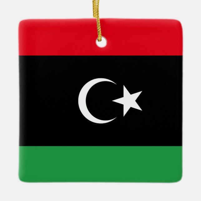 libysche Flagge Keramikornament (Vorderseite)