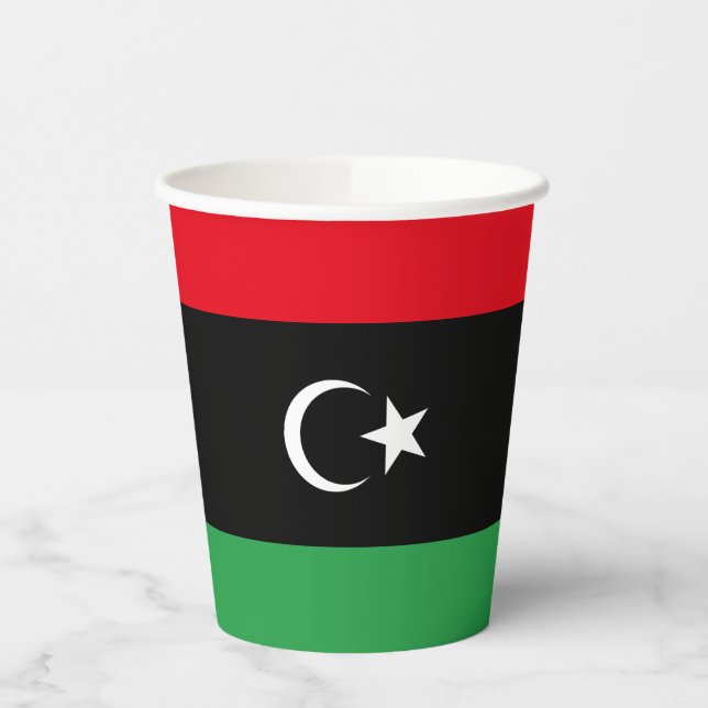 libysche Flagge Pappbecher (Links)