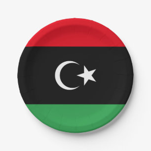 libysche Flagge Pappteller