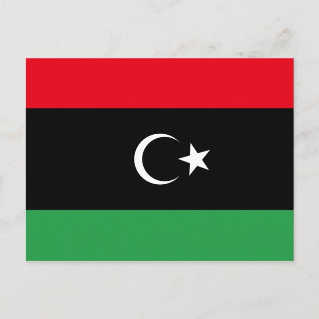 Libysche Flagge Postkarte (Vorderseite)