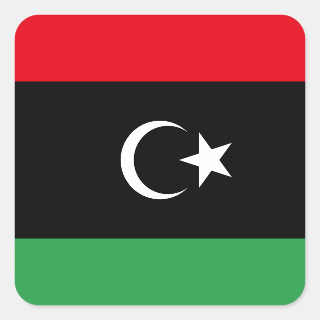 libysche Flagge Quadratischer Aufkleber (Vorderseite)