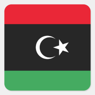 libysche Flagge Quadratischer Aufkleber