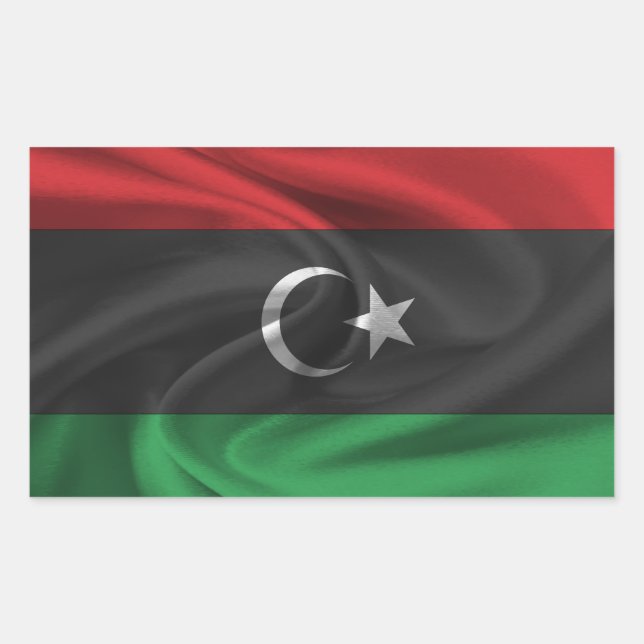 libysche Flagge Rechteckiger Aufkleber (Vorderseite)