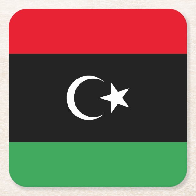 libysche Flagge Rechteckiger Pappuntersetzer (Vorderseite)
