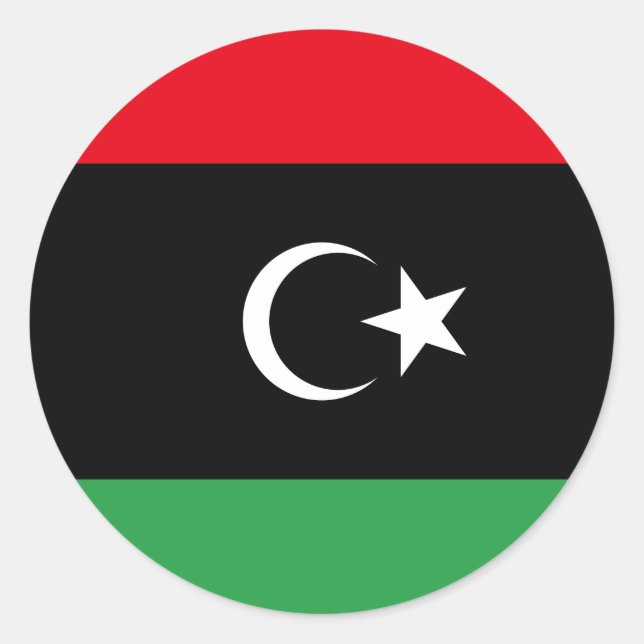 libysche Flagge Runder Aufkleber (Vorderseite)