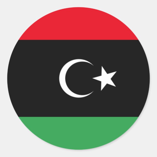 libysche Flagge Runder Aufkleber (Vorderseite)