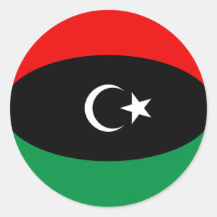 Libysche Flagge Runder Aufkleber