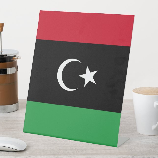 Libysche Flagge Sockelschild (In Situ)
