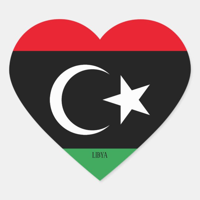 Libysche Flagge Splendid Patriotic Herz-Aufkleber (Vorderseite)