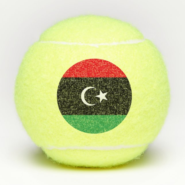 libysche Flagge Tennisbälle (Vorderseite)