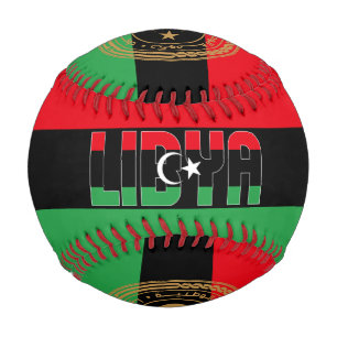 Libysche Flagge und Wappen Patriotisch Baseball