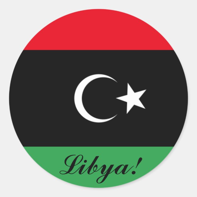 Libysche Flaggenkleber Runder Aufkleber (Vorderseite)