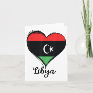 Libysche Flaggenstaaten Herz Stolz Libyer Priester Karte