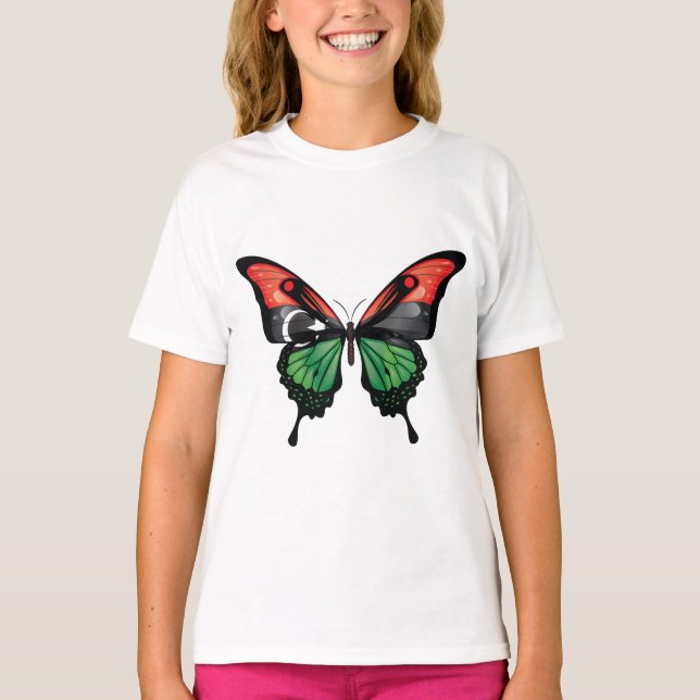 Libysche Frack-Schmetterlingsflagge T-Shirt (Vorderseite)