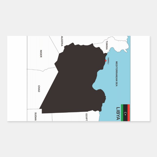 libysche Länderflagge Rechteckiger Aufkleber (Vorderseite)