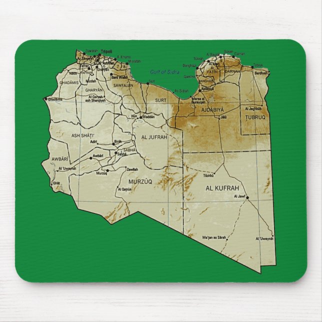 Libysche Landkarte Mousepad (Vorne)