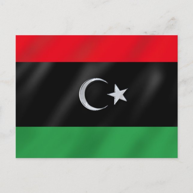 Libysche Unabhängigkeitsflagge - Protestflagge des Postkarte (Vorderseite)