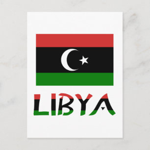 libysche und libysche Flagge Postkarte