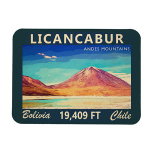 Licancabur Südamerika Vintag Magnet