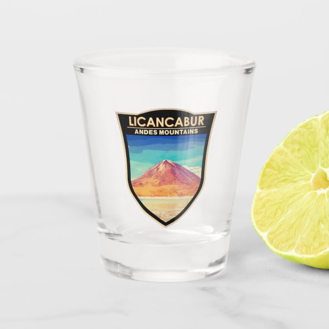 Licancabur Südamerika Vintag Schnapsglas (Vorderseite)