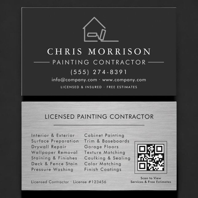 Licensed Painting Contractor QR Code Professional Visitenkarte (Von Creator hochgeladen)