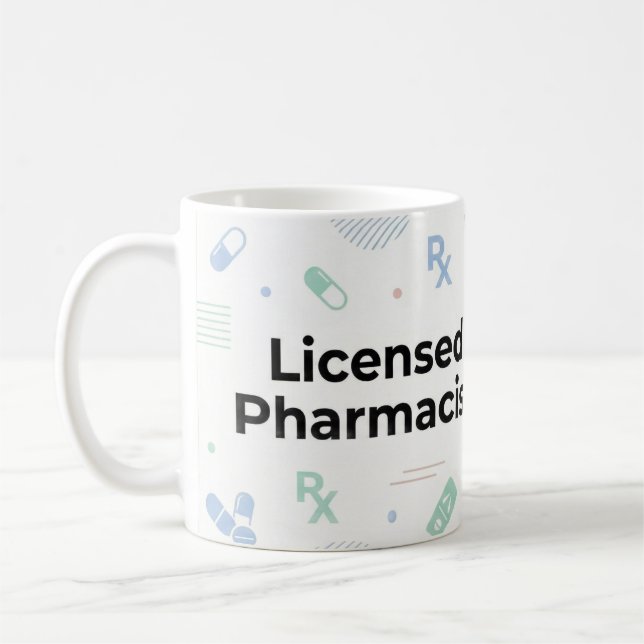 Licensed Pharmacist Personalized Mug | Modern ID B Kaffeetasse (Links)