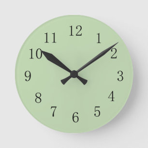 Lichen Moss Green Round (Medium) Wall Clock Runde Wanduhr