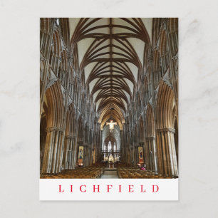 Lichfield Cathedral Innenansicht Postkarte