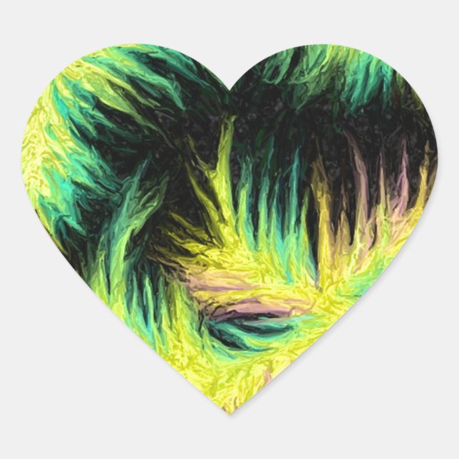 Licht als Federdesign Herz-Aufkleber (Vorderseite)