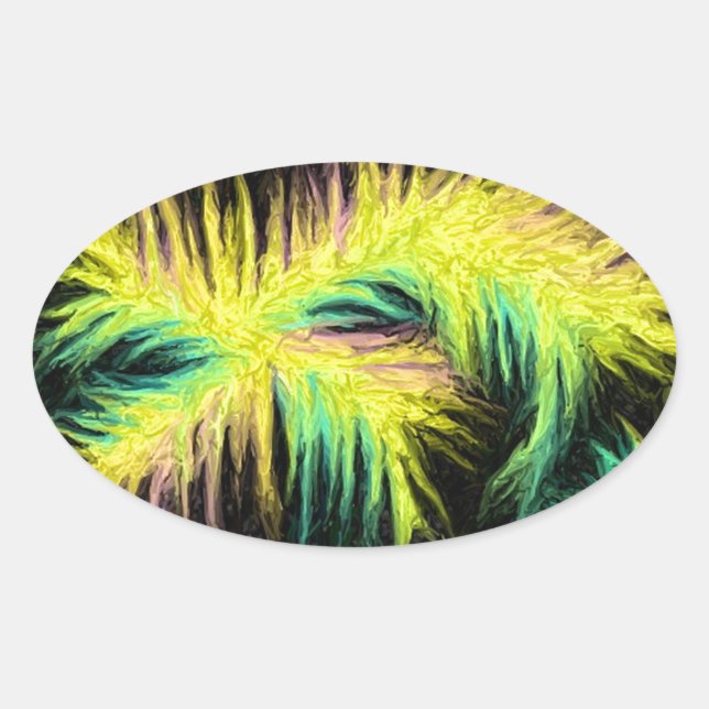 Licht als Federdesign Ovaler Aufkleber (Vorderseite)