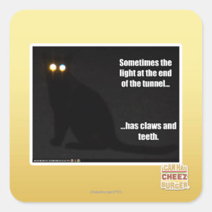 Licht am Ende des Tunnels Quadratischer Aufkleber