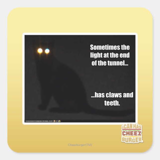 Licht am Ende des Tunnels Quadratischer Aufkleber (Vorderseite)
