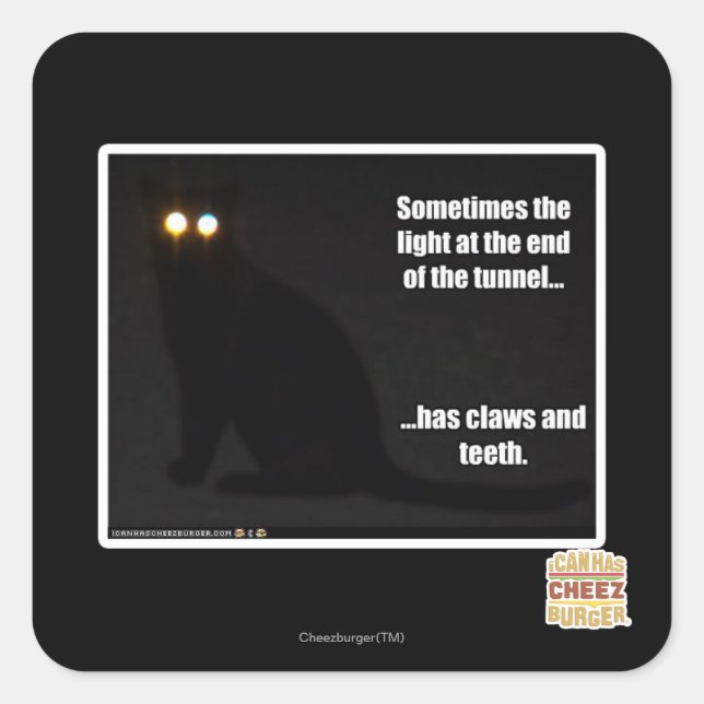 Licht am Ende des Tunnels Quadratischer Aufkleber (Vorderseite)