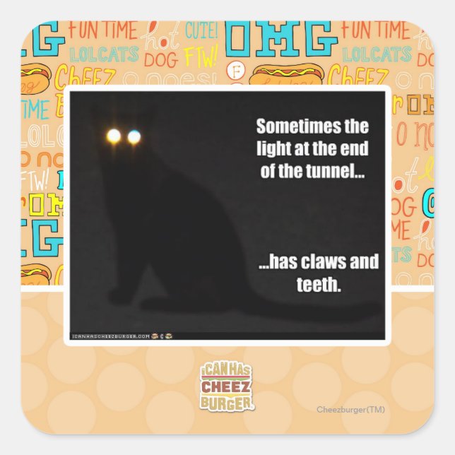 Licht am Ende des Tunnels Quadratischer Aufkleber (Vorderseite)