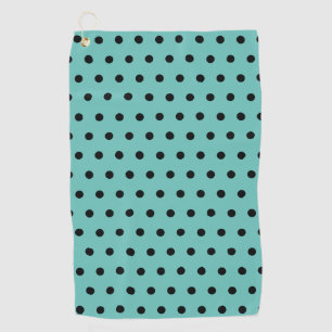 Licht aquamarin mit schwarzen Polka-Punkten Golfhandtuch