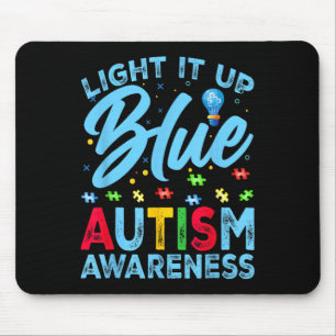 Licht auf blaues Autismus Bewusstsein Männer Fraue Mousepad