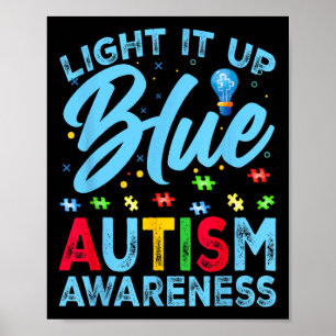 Licht auf blaues Autismus Bewusstsein Männer Fraue Poster